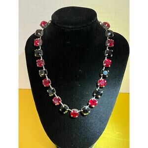 Mariana red and black crystal necklace